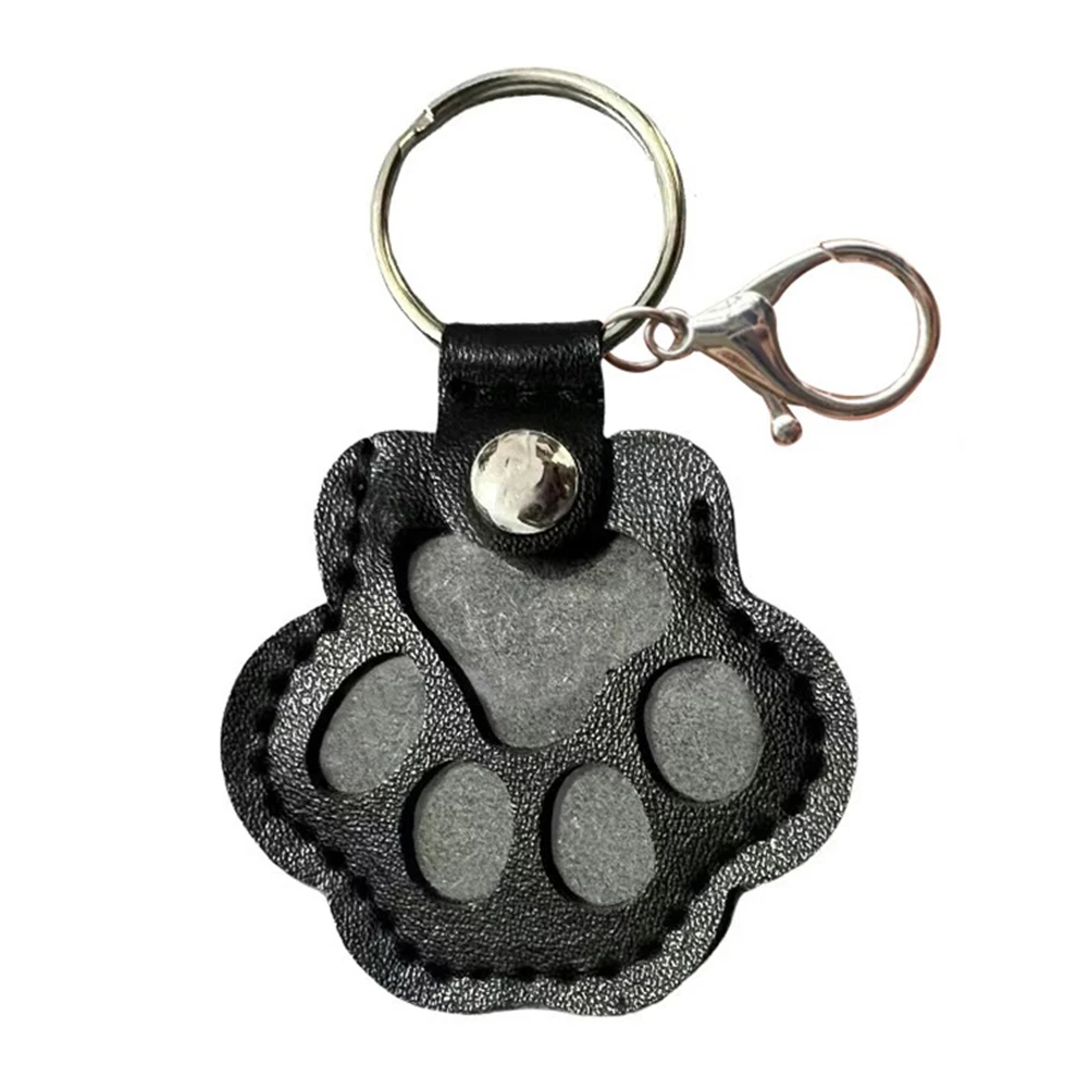 Portachiavi per collezionisti di peli di animali domestici a forma di zampa Portachiavi commemorativo per peli di animali domestici in pelle PU per gli amanti degli animali domestici