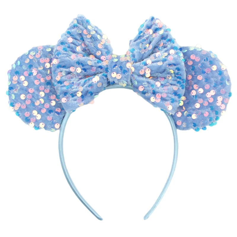 HEROCROSS Mickey Mouse Ohr-Stirnband für Erwachsene, bunte Schuppen, Pailletten, Schleife, Haarband, Damen-Haarschmuck, Kinder, Mädchen, Partygeschenke
