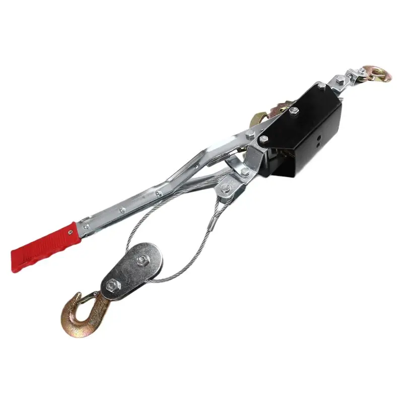 Hand Power Puller Heavy Duty Wire Rope Tighten Tool Wire Power Puller Double Hook Lifting Tool Tightener 4T-AA26