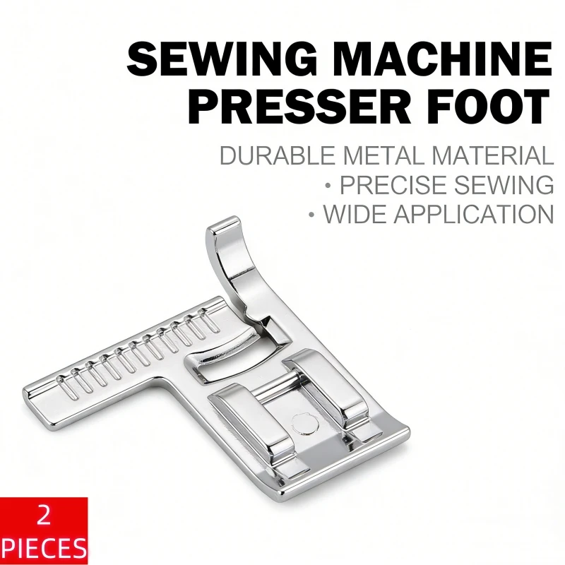 2Pcs/Set Sewing Machine Presser Foot, Universal Edge Stitch Foot for Brother Singer Janome Domestic Sewing Machines