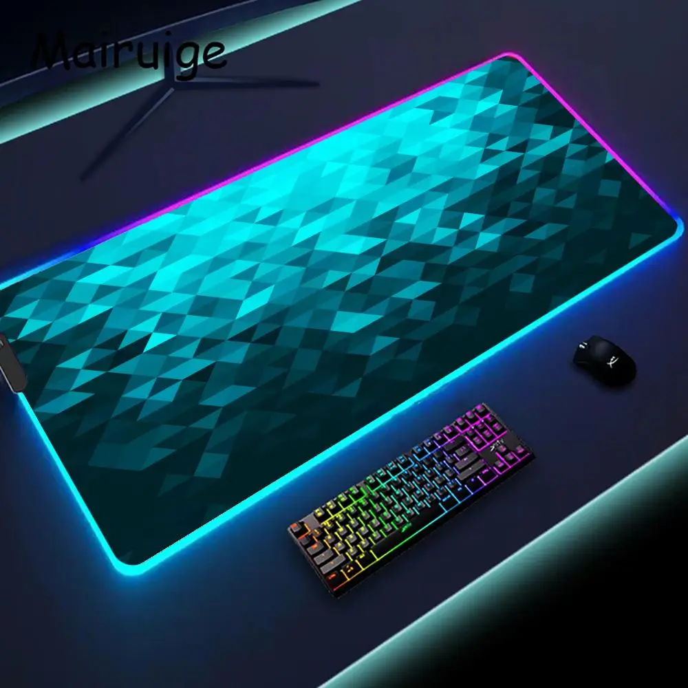 

RGB Mousepad Geometry Poly Vector Dots Abstract Digital Art Office Desk Accessories Playmat Xxl Desk Set Up Item Rug Mouse Mat