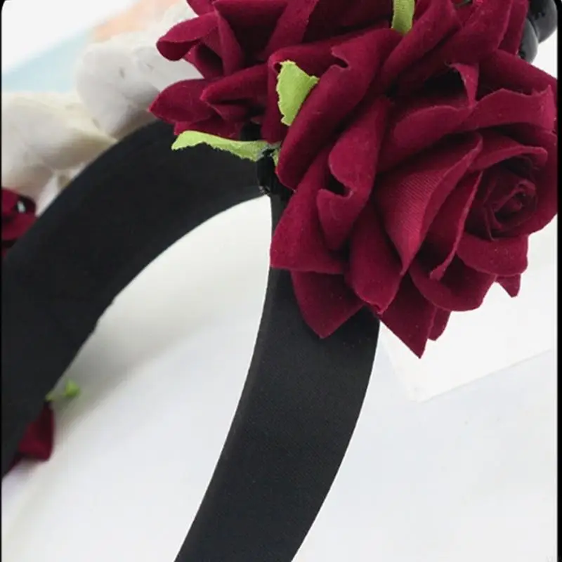 Halloween Duivel Hoorn Hoofddeksels Met Kant Roos Voor Volwassenen Kinderkostuum Feestkleding