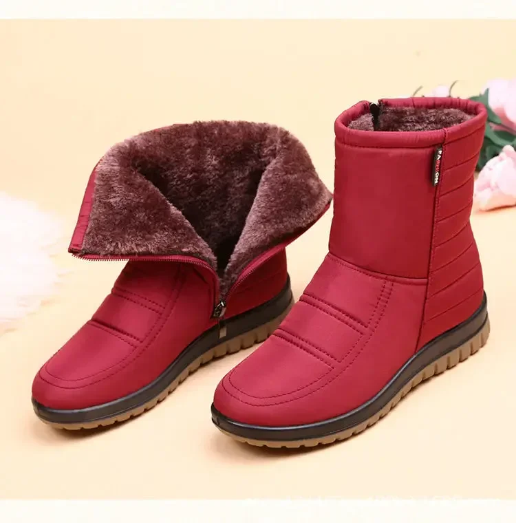 Stivali da neve impermeabili scarpe invernali da donna stivaletti invernali freddi antiscivolo da donna scarpe antiscivolo in cotone da donna