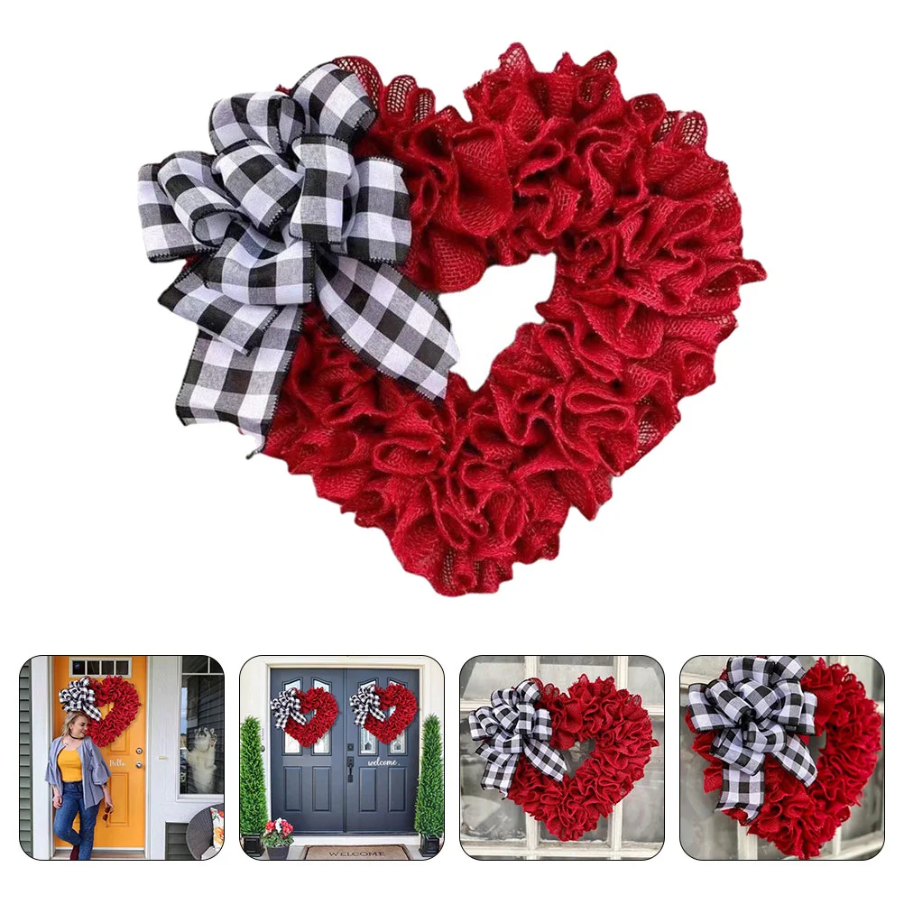 

Commemorate Miss Memorial Ornaments Heart Wreath Frame Cloth Decorative Hanging