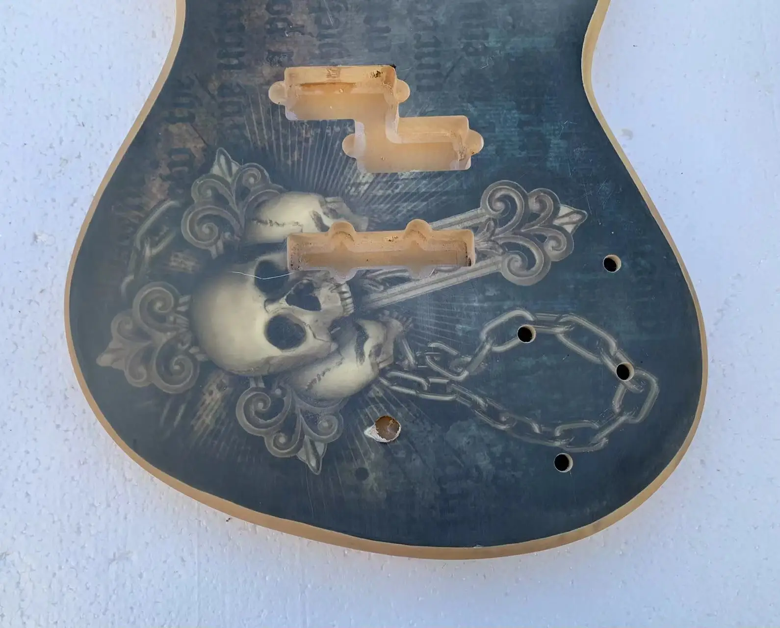 DIY Custom Body for Electric Bass Guitar Guitarra Basswood with Beautiful Top for Active Pickups in Stock Discount