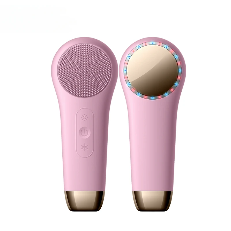 New Private Label Electric Sonic Facial Cleansing Brush Waterproof Face Cleanser OEM/ODM Silicone LED Facial Brush