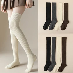 New Women's Calf Socks Autumn and Winter Tall Wool Socks Stripe Thigh Stockings Ins Tide Warm Insulation Knee Length Stockings