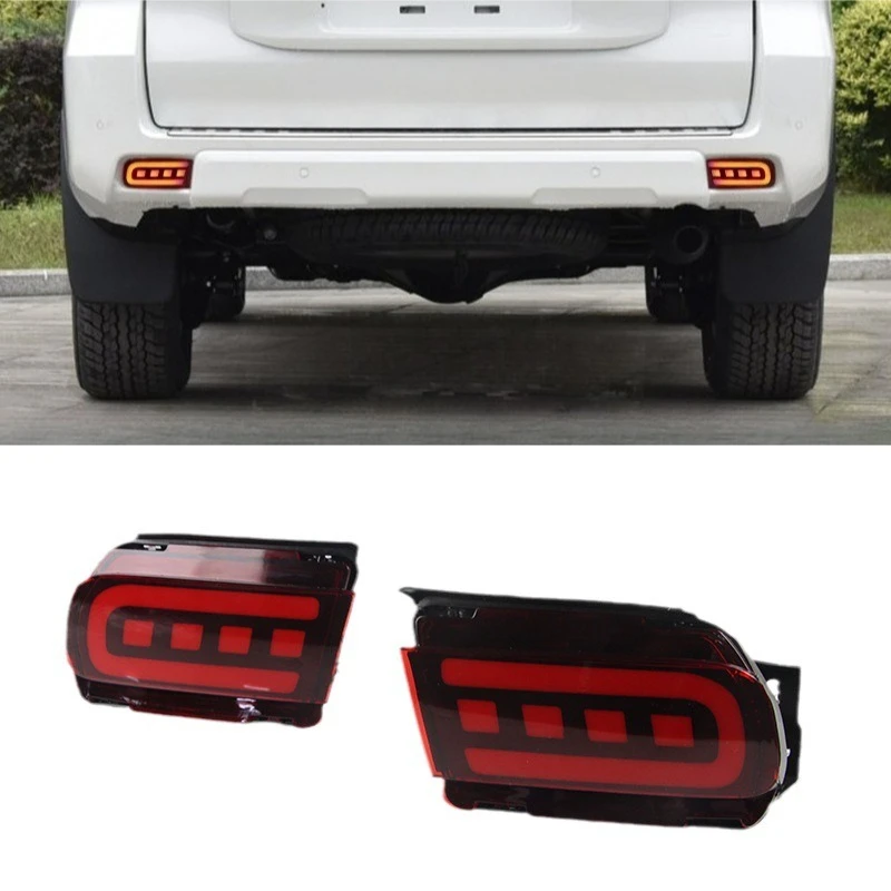 

For Toyota Land Cruiser Prado 2010-2019 Car LED Rear Bumper Light Reflector Fog Light Dynamic Turn Signal Driving Brake Lamp