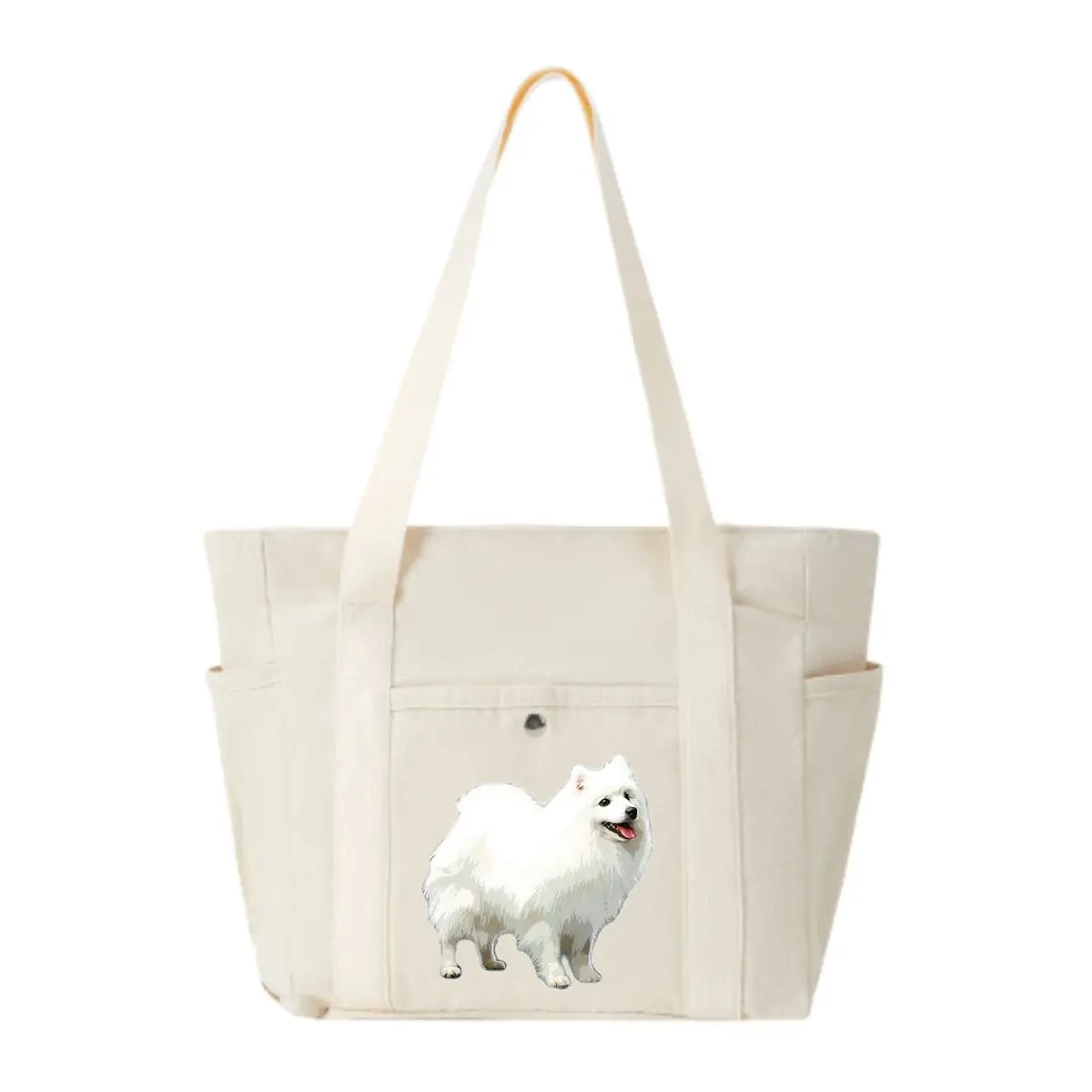 

Samoyed Dog Pet Fluffy Canine Design with Multiple Pocket Lightweight Foldable Design for Office Commute Shopping