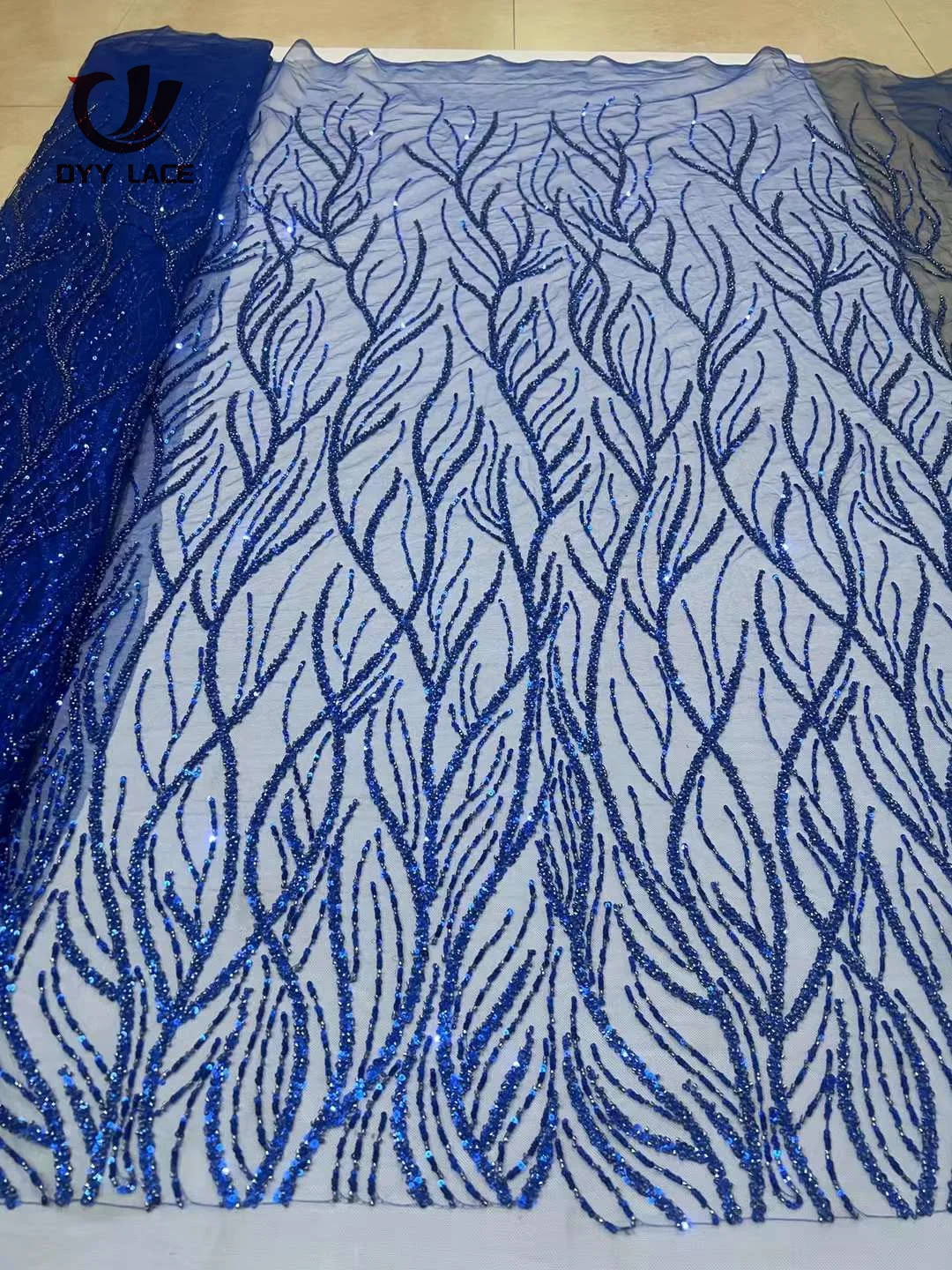 

Fashion African Sequins Tulle Embroidered Groom Lace Fabric 2024 High Quality Sequins Lace Fabric For Nigerian Wedding Dress