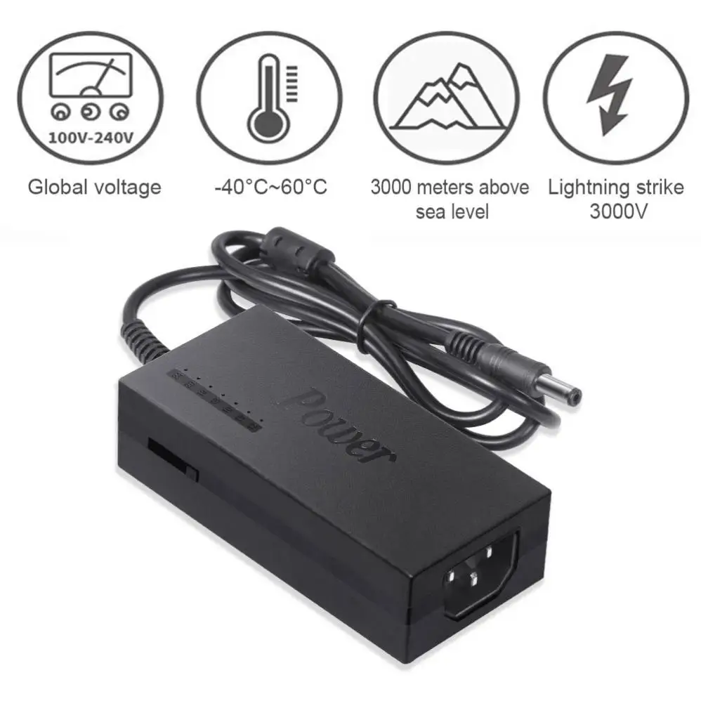 100-240V AC Zu DC Power Adapter Einstellbar 12V 15V 16V 18V 19V 20V 24V netzteil Adapter Max 96W Universal 5521 Port Ladegerät