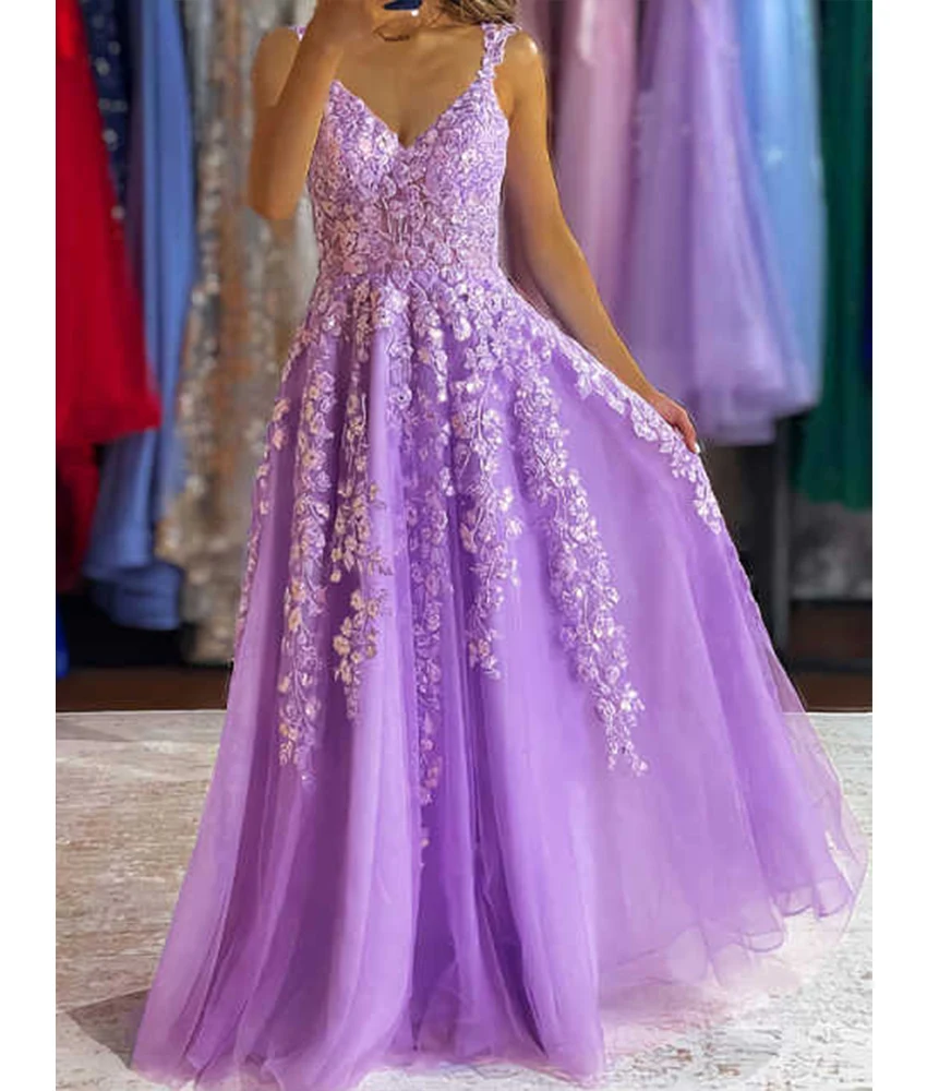 تخصيص مثير الأورجانزا ألف خط السباغيتي الأشرطة يزين مطرزة مساء اللباس حساسة أكمام الطابق طول فساتين لحضور الحفلات الموسيقية