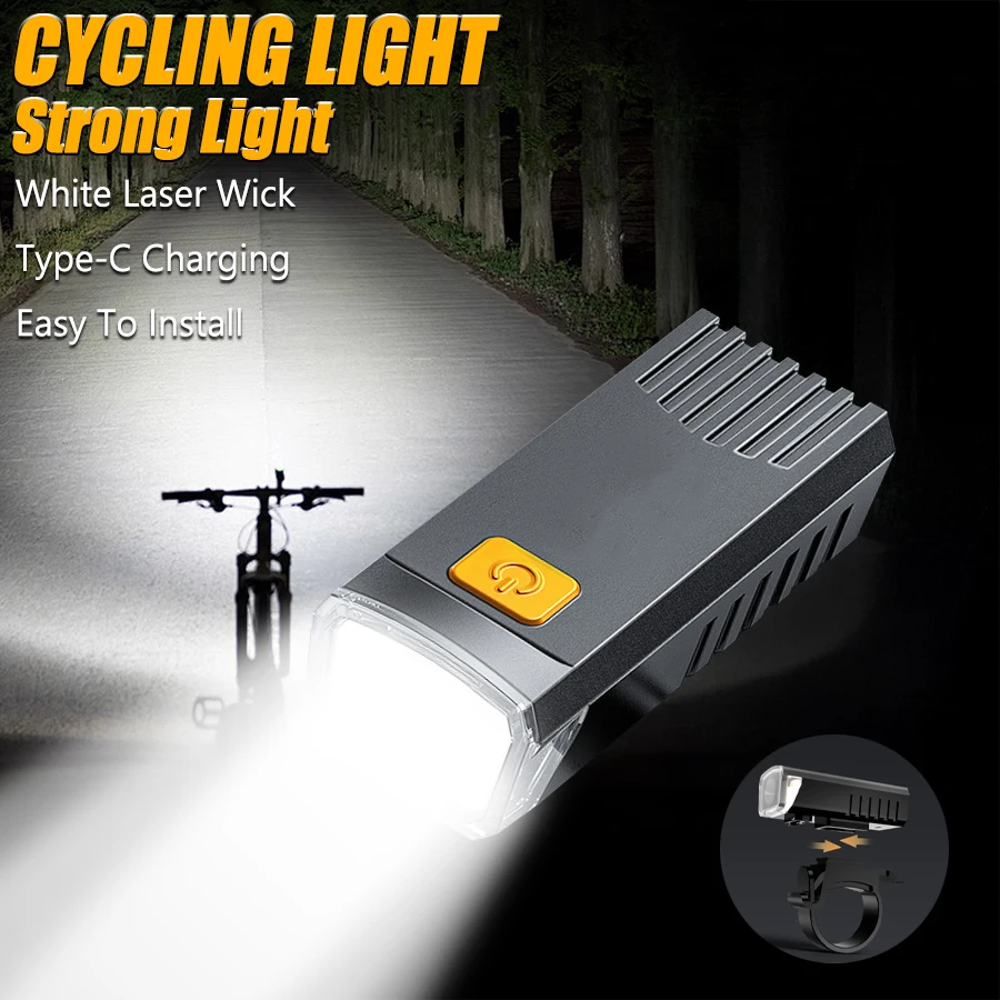 Protable Mini Super Bright LED Bike Light, Type C Rechargeable Bicycle Lamp Easy To Stall, 4 Lighting Modes, for Outdoor Riding