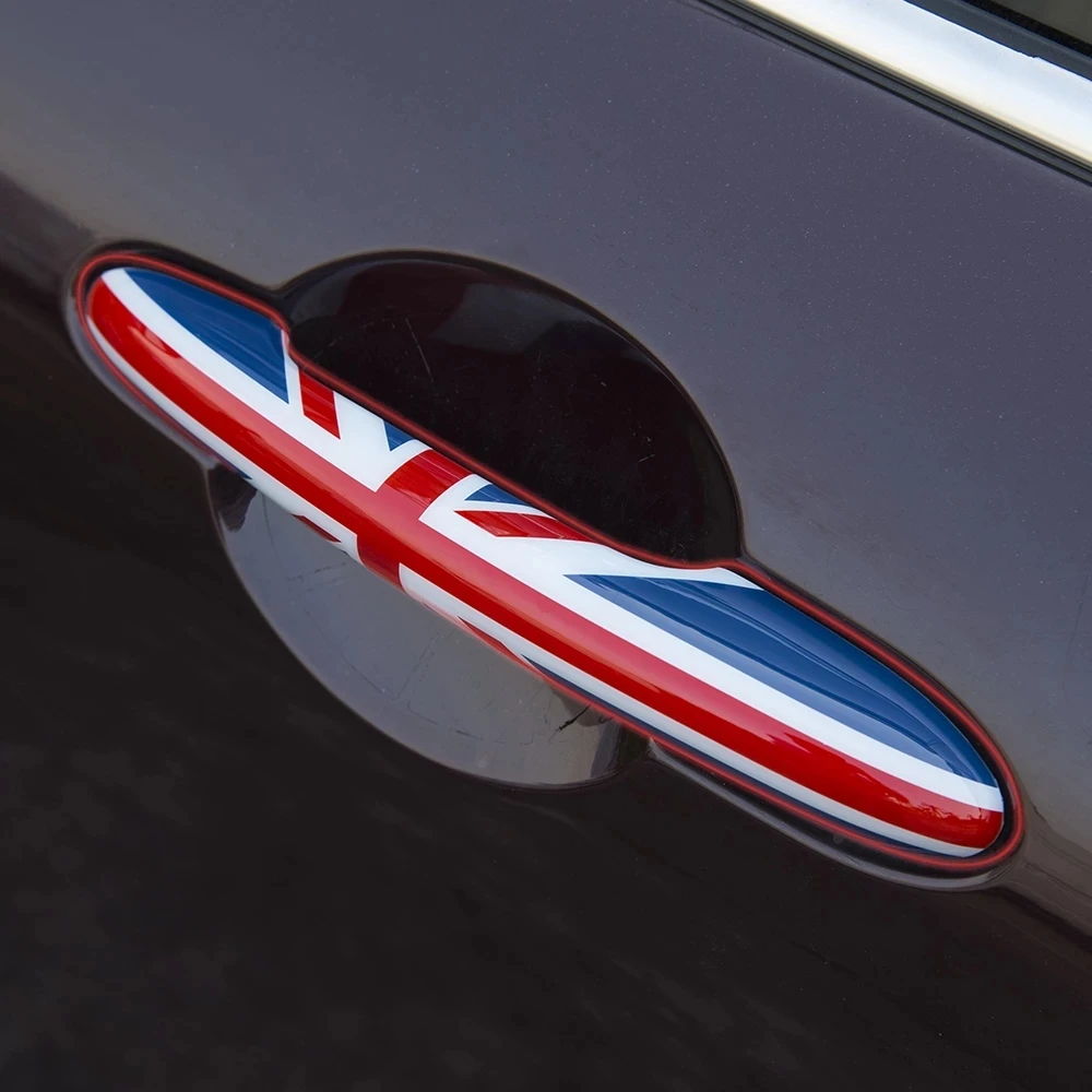 Union Jack Car Side Front Rear Door Handle Cover Trim For MINI COOPER R50R53R55R56R57R58R59R60R61 UJ Trim Interior Accessories view 5