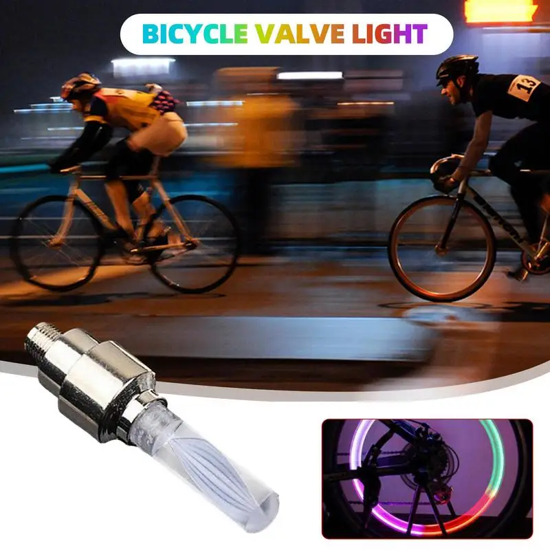 Bicycle Tire Lights Colorful Tire Valve Light LED Tire Stem Caps Lighted Valve Covers LED Wheel Light Air Valve Caps