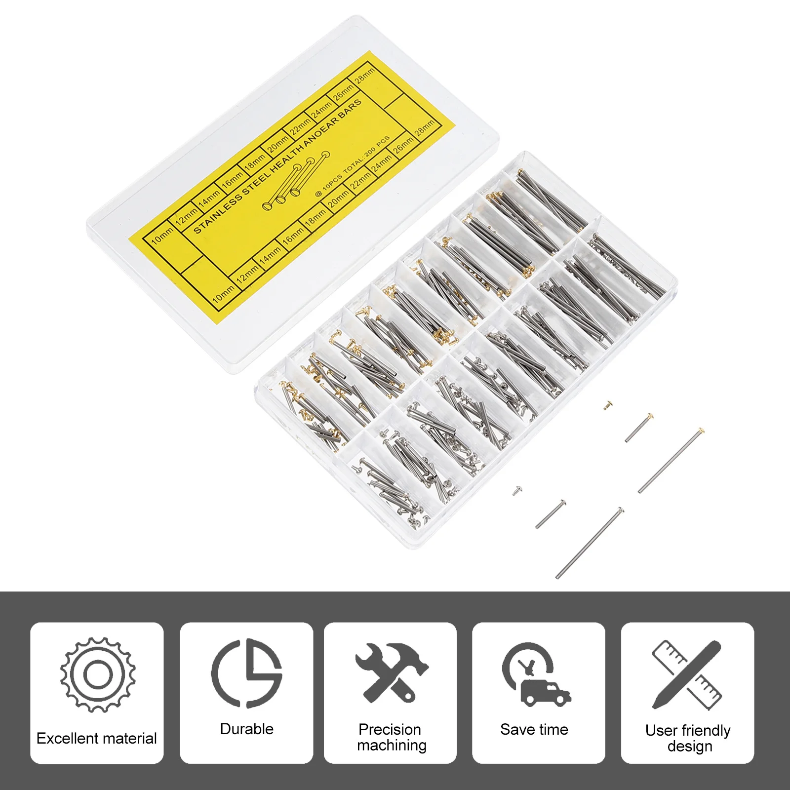 

1 Box Of Ceramic Watch Band Accessories Portable Replacement Tube Rods Watch Repair Tool Kit For Strap Link Pin Replacement