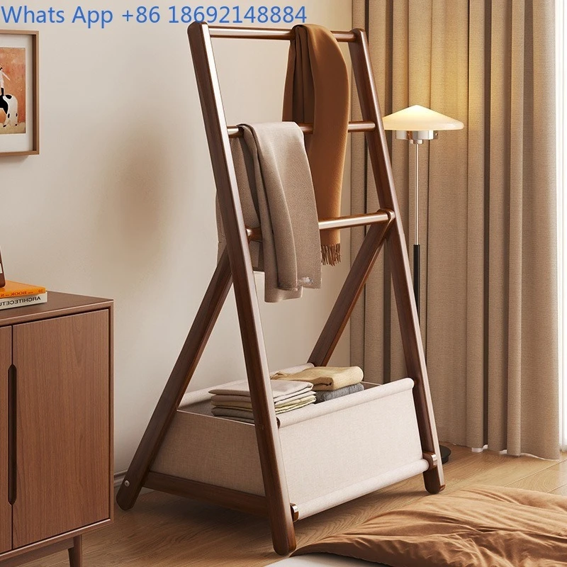 Clothing Rack Floor Standing for Bedroom Closet Organizers Near Window Bedside Multi Purpose Garment Hanger Storage Solution