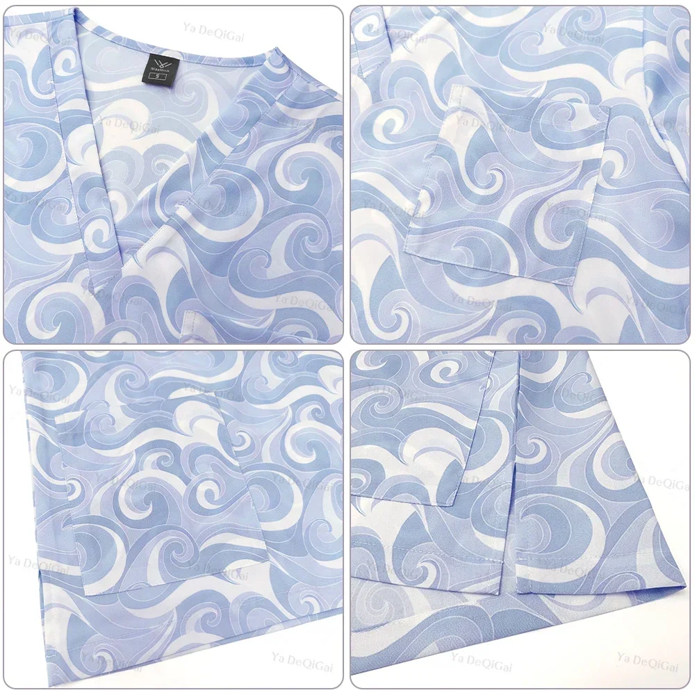 Uniformes d'infirmière papillon colorés, vêtements de travail pour femmes et hommes, haut de gommage médical, pantalon unisexe, uniformes cliniques, vêtements de travail pour SPA de beauté, nouveau