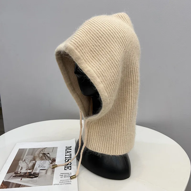 

Шапка однотонная вязаная шапка из ангорского кролика, шапка «все на одном», женская Балаклава, шаль, пуловер, хит продаж