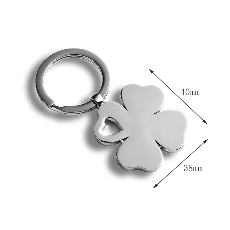 1 قطعة سلسلة المفاتيح المخصصة شخصية سبائك الزنك محظوظ البرسيم تعزيز الأعمال مخصص حلقة رئيسية اكسسوارات السيارات هدية بالجملة