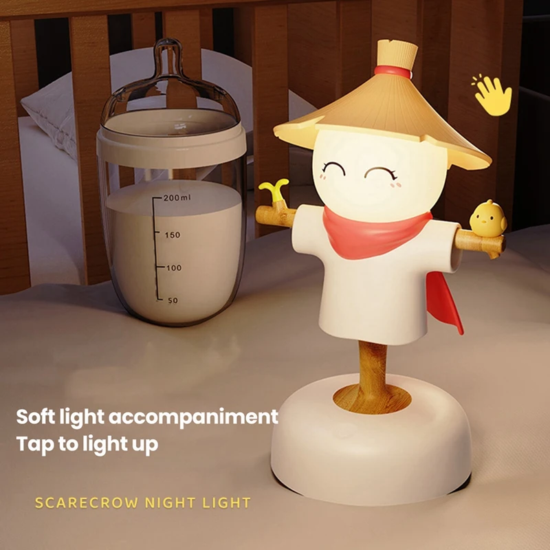 Straw Man USB Home Decor Night Light Bedside Atmosphere Night Light Birthday Gift Night Light