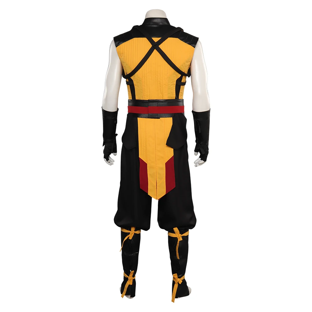 Mortal Cos Kombat Scorpion Cosplay Costume gilet pantaloni vita corda accessori uomo giochi di ruolo abiti Hallowen Carnival Suit