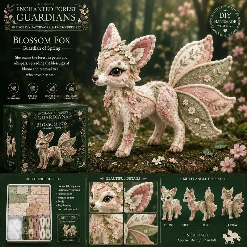 New DIY Enchanted Forest Moss Hedgehog Craft Kit With Pre Cut Fabric For Handmade Embroidery Home Decor Gifts