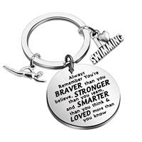 New Arrival Stainless Steel Key Chain Swim Keychain Inspirational Keychain Accessories Swimming Gifts For Swimmers Swim Team