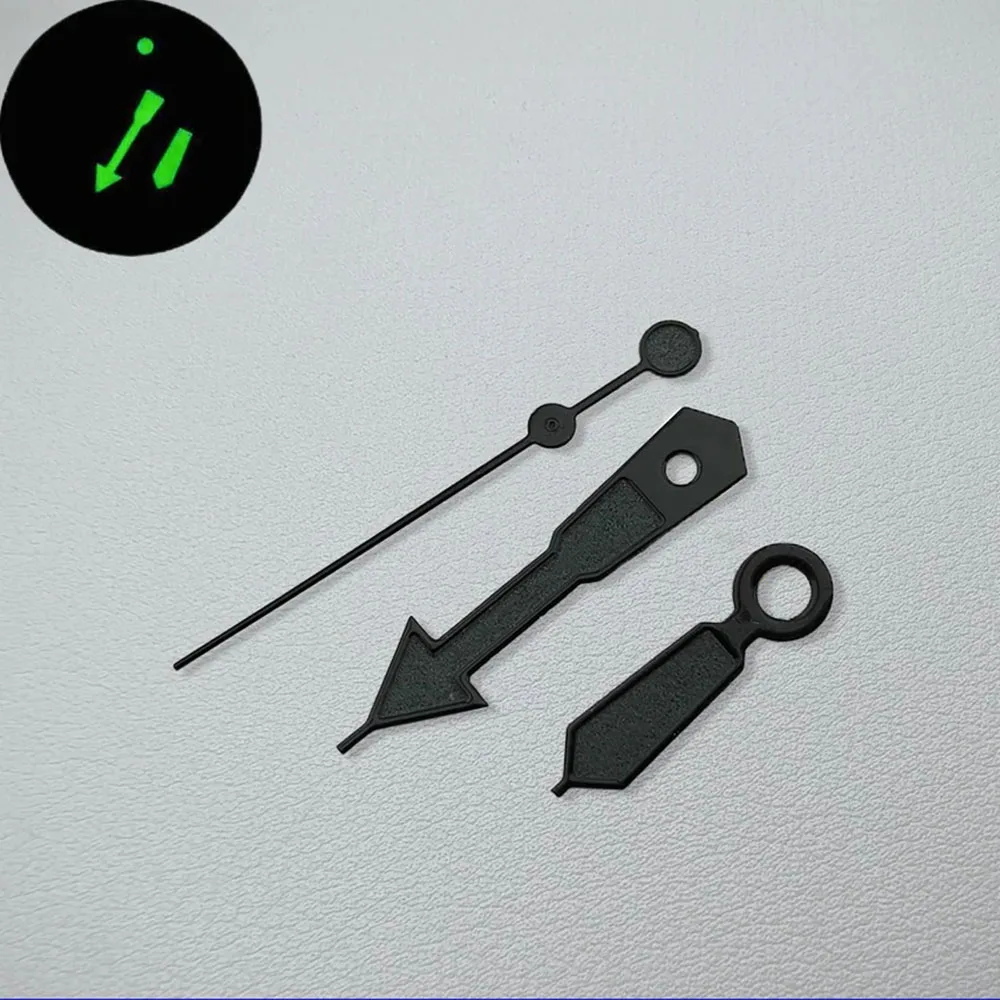 NH35 Black Watch Hands Green Luminous Pointer Replacement Accessory Parts Fit for NH35/NH36/7S26/7S36/4R35/4R36 Movement