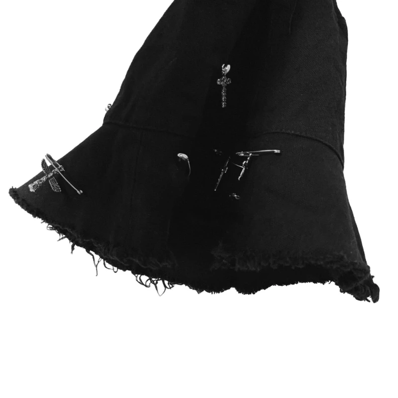 

Y2K Bucket Hat Gothic for Headgear Fisherman Hat Dress-up Party Casual Wear N58F