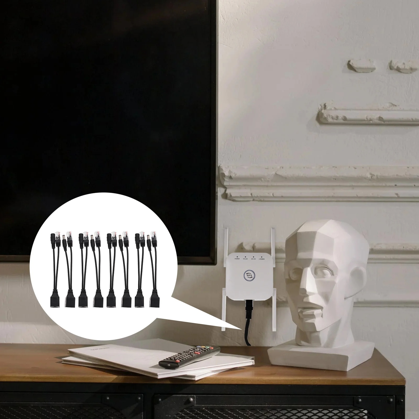 

8Pcs Poe Splitter Line Professional Copper Waterproof for Security Camera Monitoring Network Power Supply 12V Passive Poe