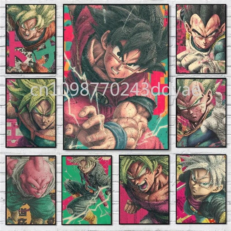 

Anime Dragon Ball Poster Wukong Vegeta Bulma Sketch Painting Art Printing Canvas Painting Bedroom Wall Decoration Painting Gift
