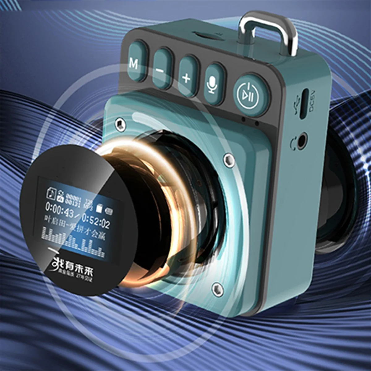 جديد صغير محمول سمّاعات بلوتوث كلمات عرض الثقيلة باس مكبرات الصوت يدوي دعوة مشغل موسيقى MP3 مسجل بلوتوث أ