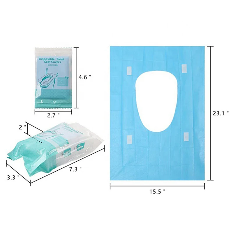 10PCS Disposable Toilet Mat Portable Waterproof Soluble Water Toilet Seat Cover For Travel Camping Hotel Bathroom Accessories