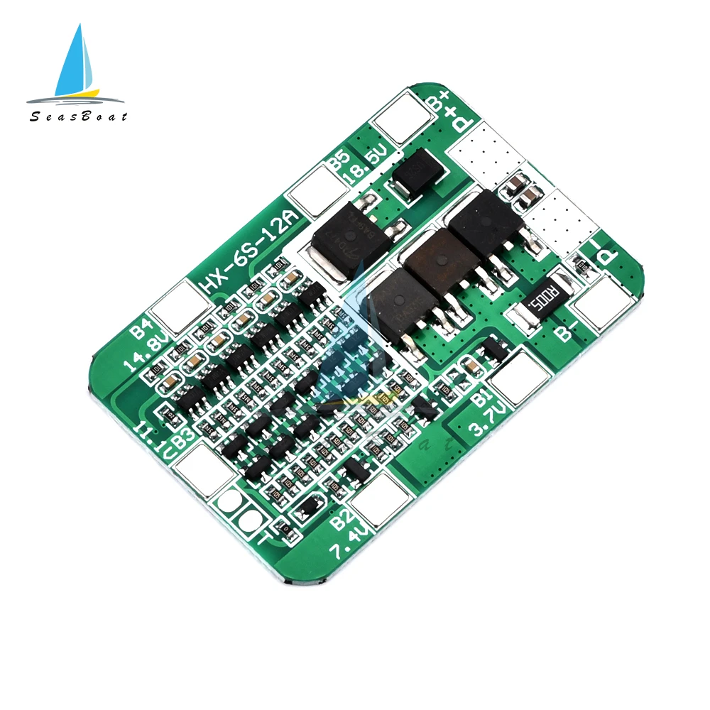 6S 12A 15A 22V PCB BMS لوح حماية ل 6 حزمة 18650 ليثيوم أيون خلية بطارية ليثيوم وحدة