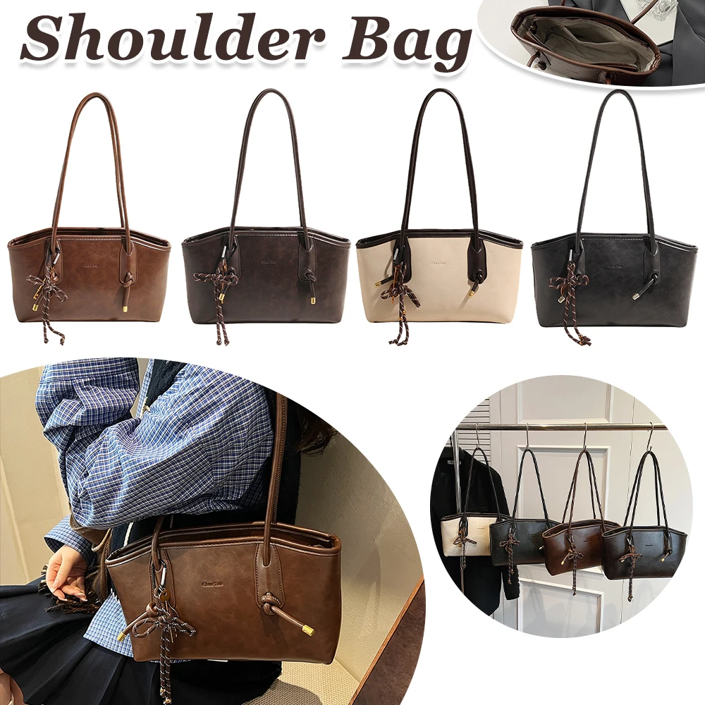 

Женская кожаная сумка через плечо из искусственной кожи с подвеской на плечо, модная сумка-кошелек, стильная большая сумка для повседневной работы, путешествий