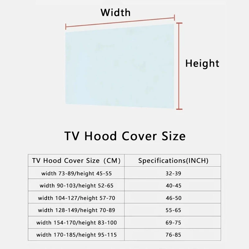 32/39/40/45/46/50/55/65/69/75/76/85 Pollici Tv Hood Copertura Antipolvere di Colore Solido Elastico Per Uso Domestico Lcd proteggere la copertura antipolvere dello schermo della TV