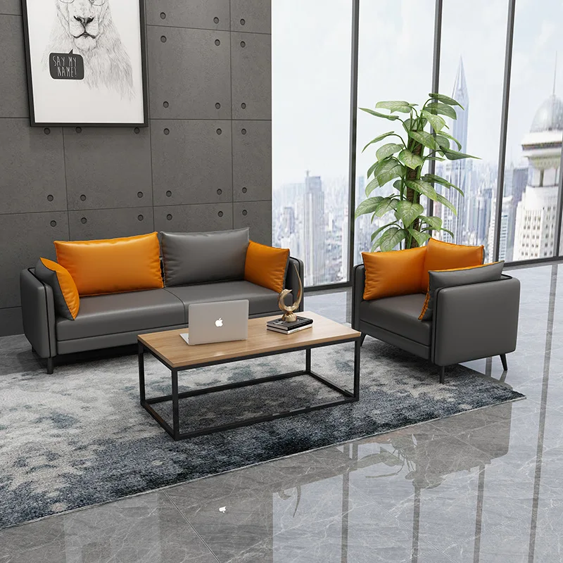 ！@Simple and Modern Office Sofa and Coffee Table Set for Business Reception Room, Guest Rest Area, Hotel Beauty Salon Bank