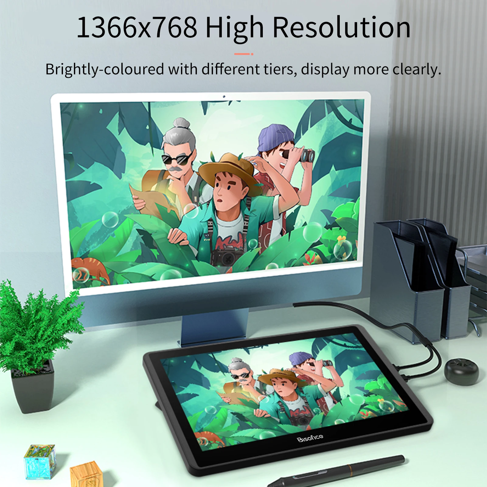 

Bisofice 12hd-a H-ips ЖК-дисплей 11,6-дюймовый графический планшет для рисования Размер монитора 1366x768, дисплей 8192, поддержка уровня давления