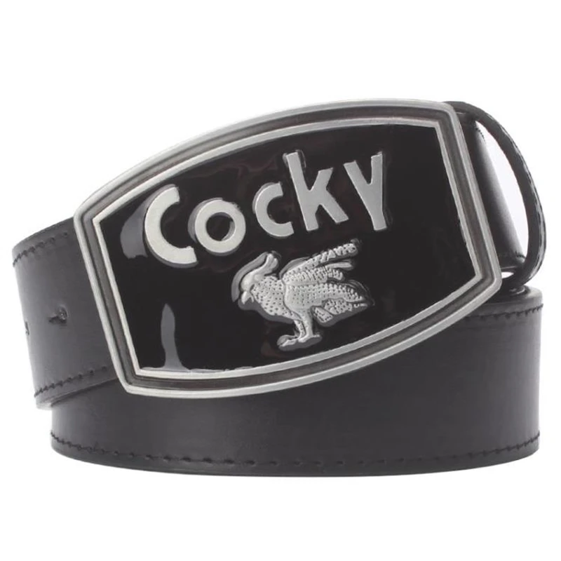 Fancy Gift Cocky Cock Bird Fashion Belt Men Animal Print Metal Buckle