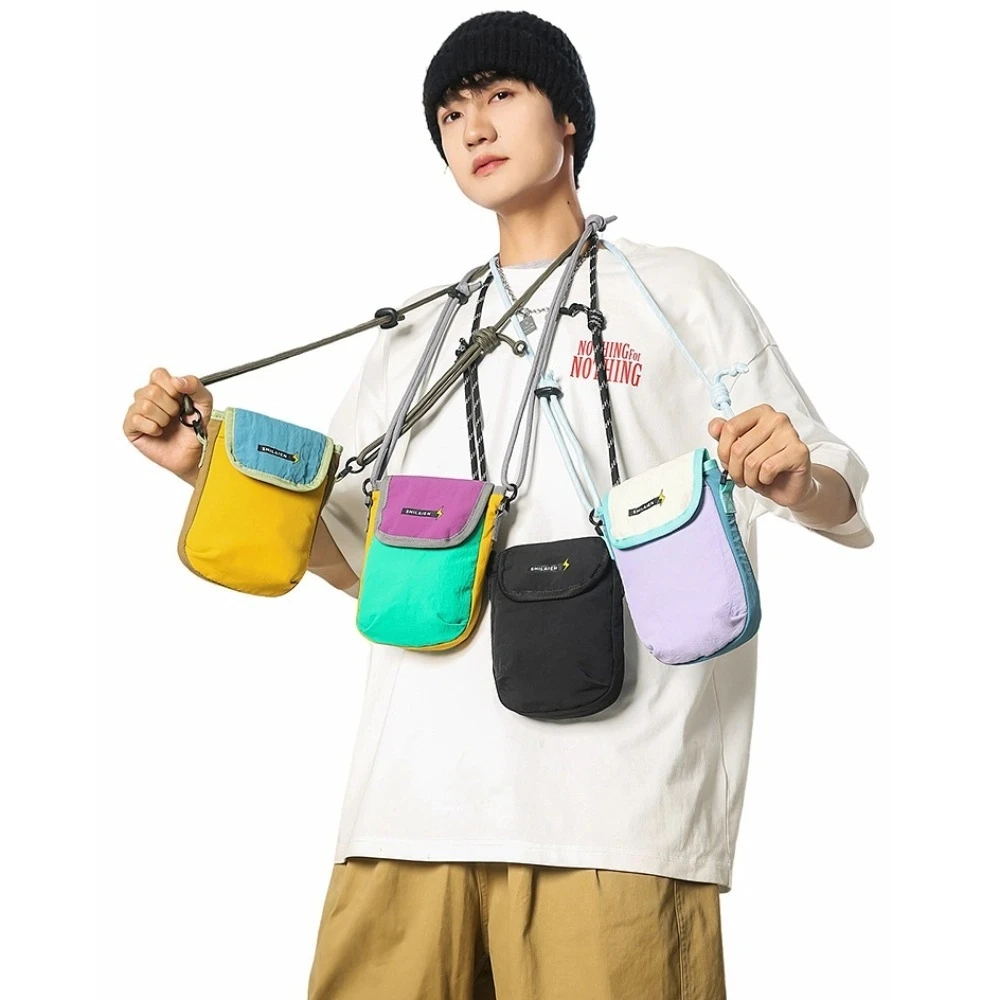 

Men Wallet Nylon Crossbody Bag Waterproof Card Holder Sports Phone Bag Bank Card Organizer Korean Style Coin Purse Pendant
