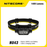 NITECORE NU43 Rechargeable Headlamp White & Red Light Lantern Outdoor Camping Headlight Flashlight Built-in 3400mAh Battery