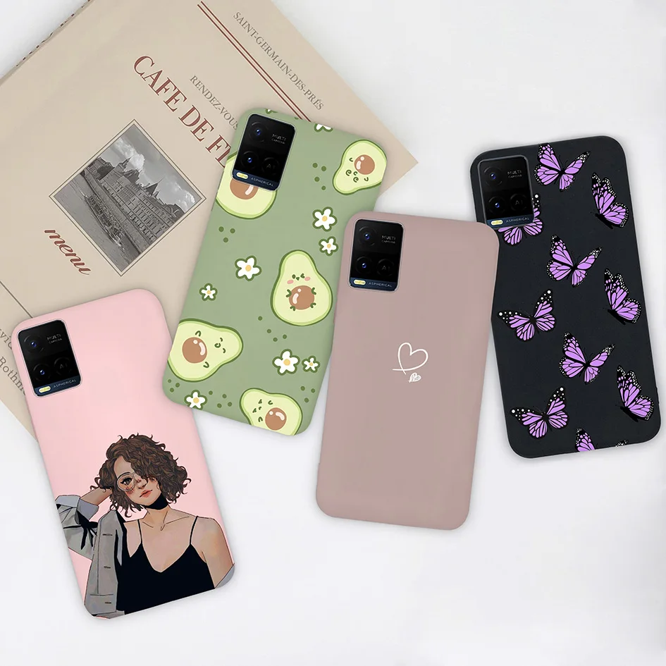 For Vivo Y33s Y21 Y21s Case Luxury Sunflower Cute Girl Silicone Soft Phone Cover For Vivo Y33s Y 21 s VivoY21 Capa Fundas Bumper