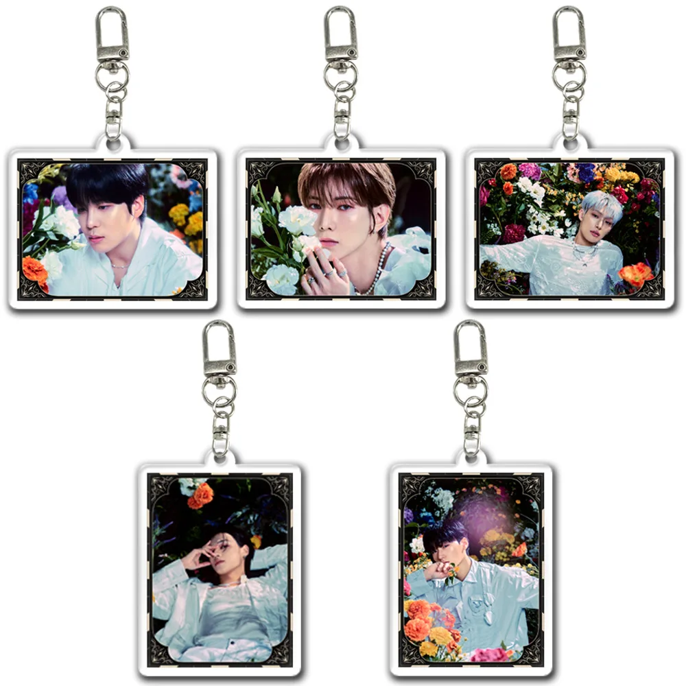 2PCS/Set Kpop ATEEZ Standing Board Keychain GOLDEN HOUR Album Double Sides Arcylic Printing Desktop Decoration Yunho Mingi Gift