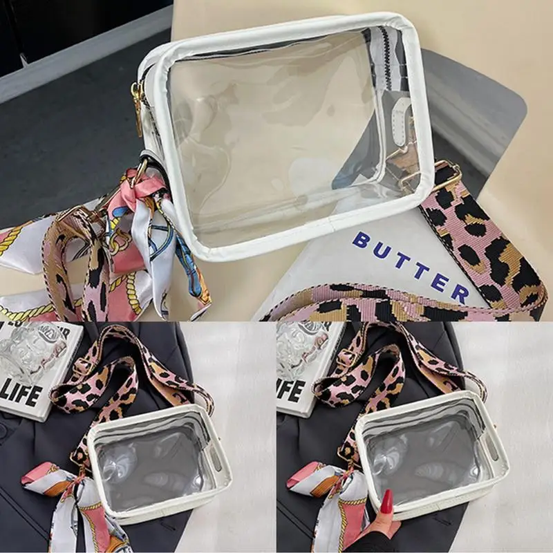 Clear Crossbody Bag Thickened Fashionable Waterproof Stadium Bag Elegant Concert Bag Clear Purse For Shopping Outings