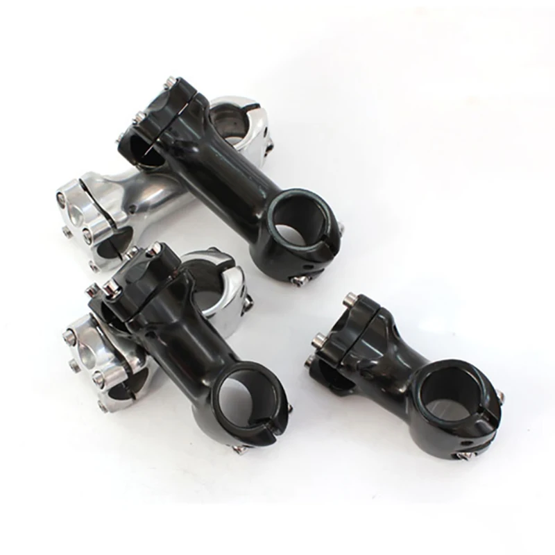 Bike Handlebar Stem 25.4mm Diameter Aluminum Alloy 60mm 90mm Length High Strength Light Weight Silver Black Color