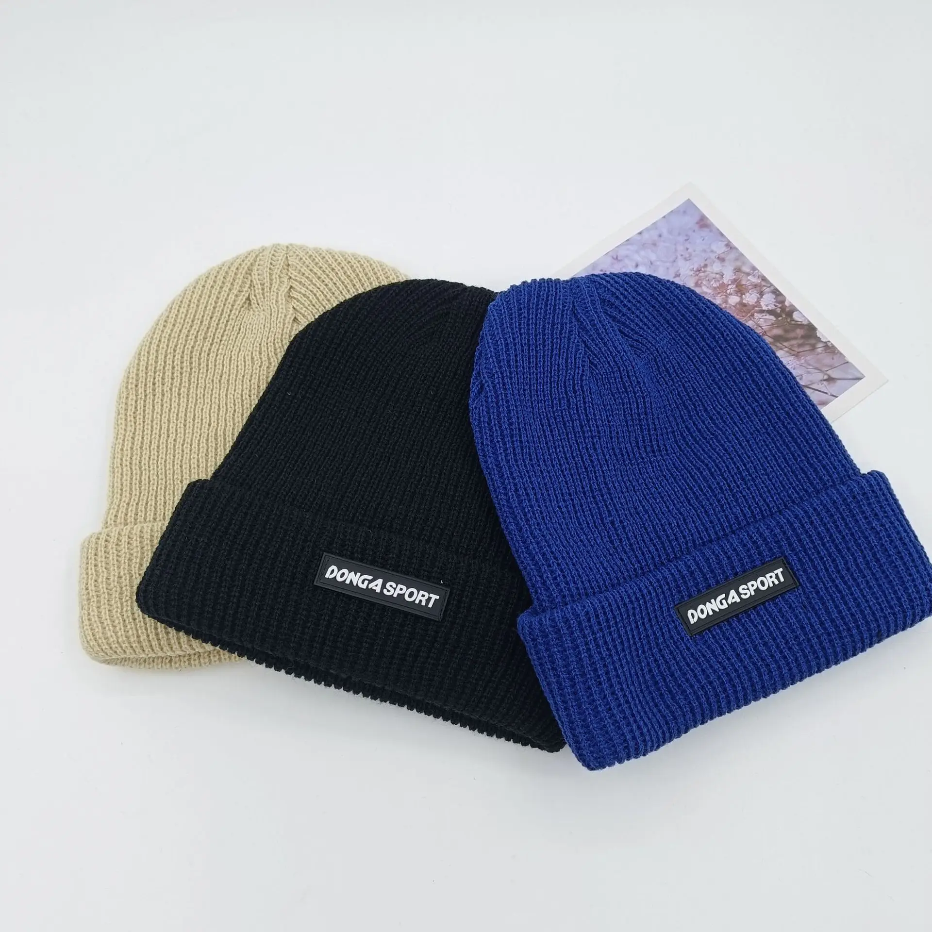 Neue Strickmütze, Strickmütze, dick und warm, für Paare im Herbst und Winter, Hip Hop, trendige Mütze, Unisex – Detail 1