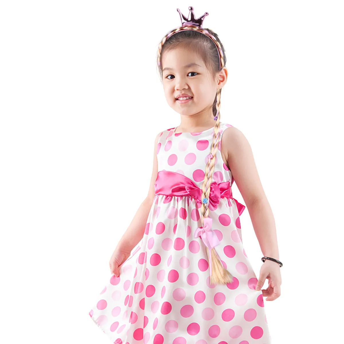 

1 шт. повязка на голову в виде короны принцессы, красочное украшение для волос с имитацией косичек, аксессуар для вечеринок, сцены, фестивалей, маскарадов и костюмов