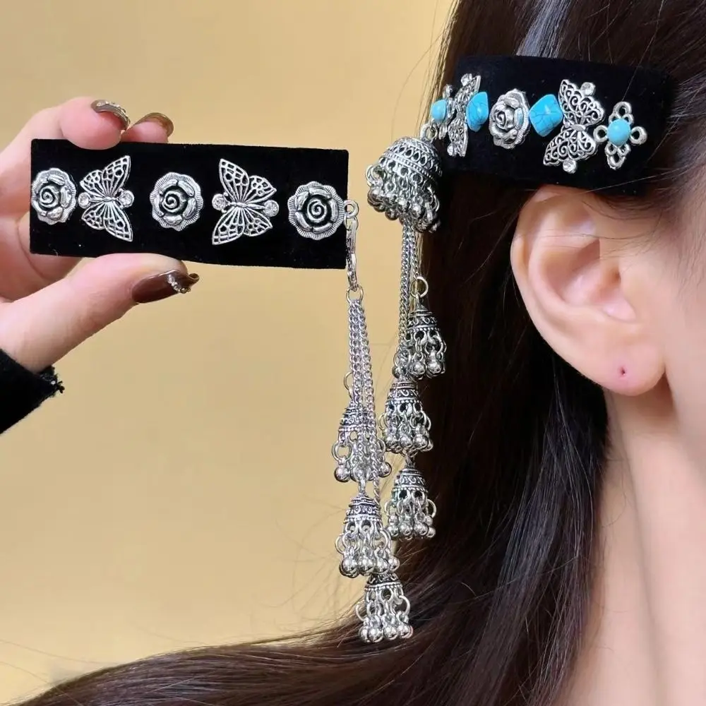 New Rhinestone Square Tassel Hair Clip Bling Side Bangs Haircard Crystal Hairpins Women Girls