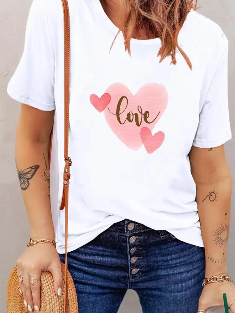 Sweet Trend Clothing Top Short Sleeve Women Fashion Summer Clothes Print T Shirt Basic Tee Graphic T-shirts